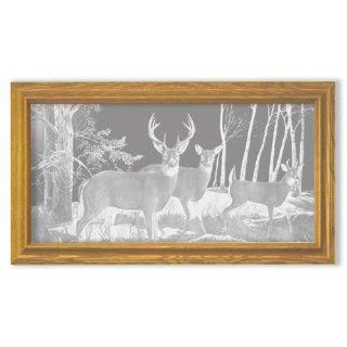 Decorative Framed Mirror Wall Decor With Deer Hunting