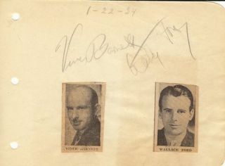 Wallace Ford Vince Barnett Andy Griffith Show Autograph