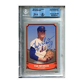 Tug McGraw Autographed/Signed 1988 Beckett Slabbed Pacific