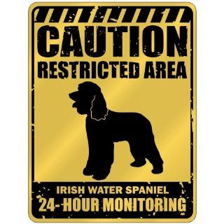 New  Caution  Restricted Area . Irish Water Spaniel