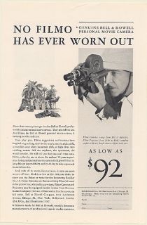 1931 Bell Howell Filmo Movie Camera None Has Ever Worn Out Print Ad