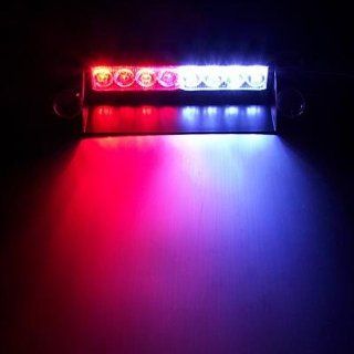 8 LED Visor Dashboard Emergency Strobe Lights Red/White