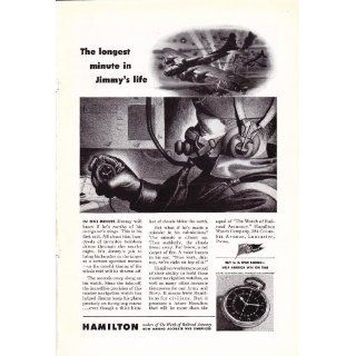 1943 WWII Ad Hamilton Bombardier Longest Minute of Jimmys