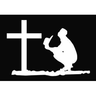 Cowboy Praying at the Cross Religious Vinyl Decal Sticker