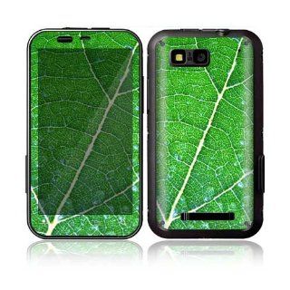 Motorola Defy Decal Skin Sticker   Green Leaf Texture