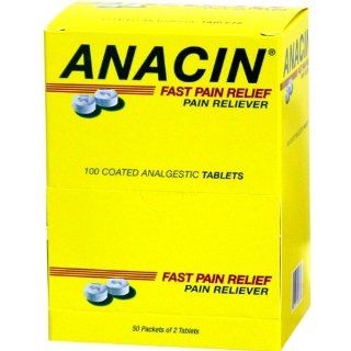 Anacin 400mg Aspirin + 32mg Caffeine (50 x 2 Tablets