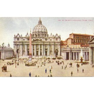 1920s Vintage Postcard St. Peters Cathedral Rome Italy