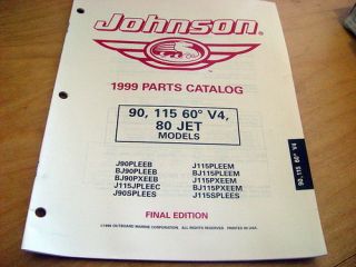 Johnson 80 Jet 90 115 HP 60 Degree V4 Outboard Parts Manual Catalog