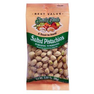 Snak Club Salted Pistachios, 3.5 Ounce Bags (Pack of 6) 