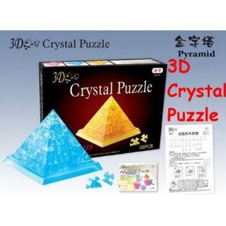 pyramid 3d crystal puzzle with color box christmas gift