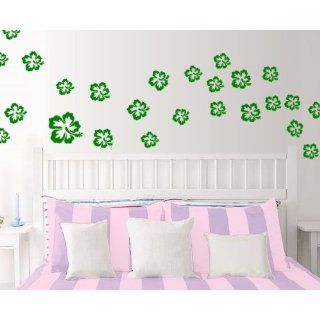 StikEez Green Tropical Hibiscus Flower Wall Decals 25 Pack