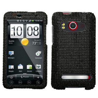 Bling Hard Phone Cover Case for HTC EVO 4G Sprint Black