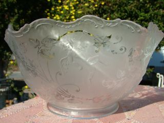 Stunning Antique Etched Gas Light Shade with Cherubs