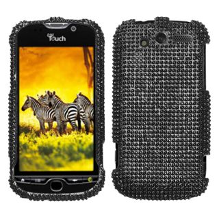 For T Mobile HTC myTouch 4G Case Cover Bling Rhinestones Black Diamond