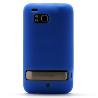 Blue Soft Skin Case Gel Rubber Cover HTC Thunderbolt