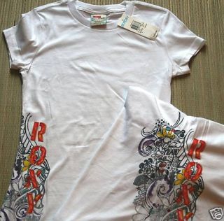 NWT Roxy Brand White T Shirt Size M 10 12