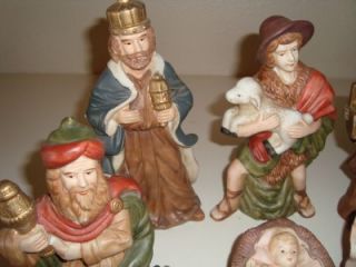 Piece Porcelain Nativity Set No Box Excellent Condition