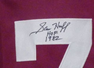 Sam Huff Autographed Signed Washington Redskins Red Poly Jersey w HOF