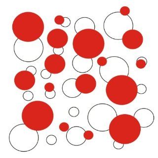 set of 106 White and Red polka dots Vinyl wall lettering