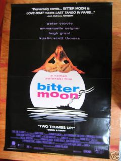 Bitter Moon Movie Poster 1994 40x27 Hugh Grant NM