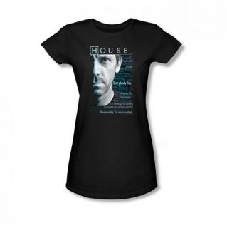 House M D MD Houseisms Hugh Laurie New Licensed Junior Woman T Shirt