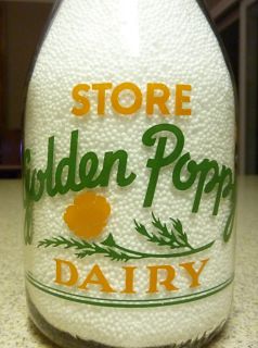  Color Milk Bottle Golden Poppy Dairy Modesto Hughson California