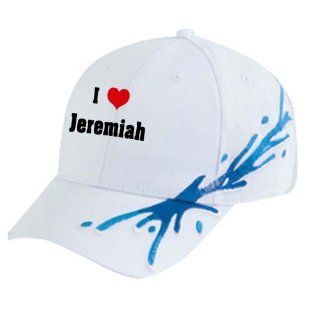I Love/Heart Jeremiah White Splash Hat / Baseball Cap