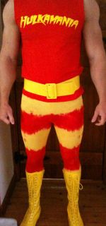 Hulk Hogan Wrestling Tights Pants Fancy Dress Tie Dyed