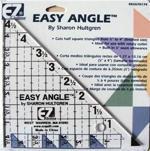 EZ Angle 4 5 inch Triangle Patchwork Quilting Rotary Cutting Template