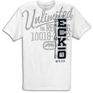 Ecko Unltd Side Swiped S/S T Shirt   Mens   Casual   Clothing   White