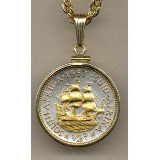  Penny Sailing Ship Gold Filled Bezel Coin 18 Necklace S 114 Jewelry