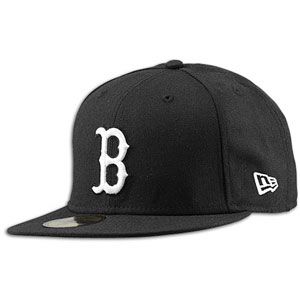 New Era MLB 59Fifty Black & White Basic Cap   Mens   Red Sox   Black