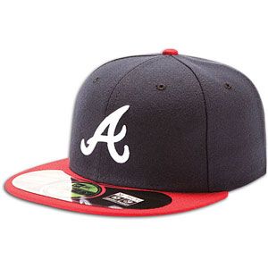 New Era 59FIFTY MLB Authentic Cap   Mens   Atlanta Braves   Navy/Red