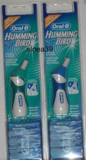 Lot of 2 Oral B Hummingbird Power Flossers with 8 Refills New