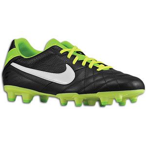 Nike Tiempo Natural IV Leather FG   Mens   Black/Electric Green/White