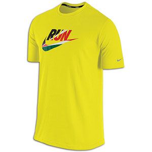 Nike Cruiser Run Swoosh Flag T Shirt   Mens   Electrolime/Reflective