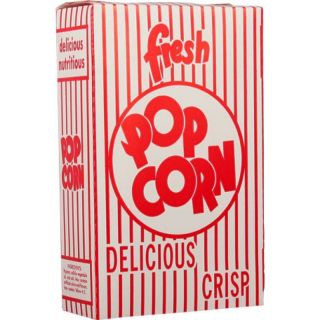 One Hundred (100) Large 1.25 Ounce Capacity Closed Top Popcorn Boxes