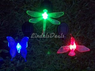 Solar Garden Stake Lights Hummingbird Dragonfly Butterfly Buy 3 Get 1