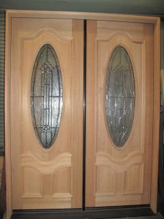 Mahogany Wood 8ft Front Double Door Pre Hung Unfinish