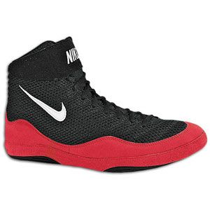 Nike Inflict   Mens   Wrestling   Shoes   Black/White/Game Red