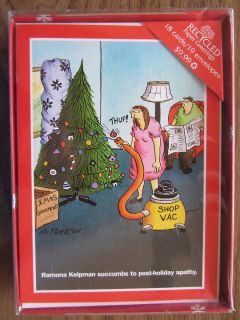 Humorous Woman ♦ 18 Christmas Cards ♦ Recycled Paper Greetings