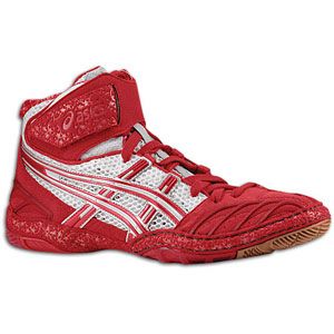 ASICS® Ultratek   Mens   Wrestling   Shoes   Red/Silver/White