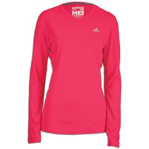 adidas Ultimate L/S V Neck T Shirt   Womens   Bright Pink/Reflective