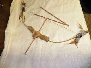 Kids Carved Moose Tribal Bow and Arrow Hunting Archery