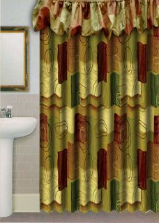 Fabric Shower Curtain with Balloon Valance Shower Curtain Rings Free