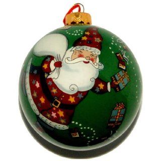   Hand Painted Glass Ornament, Santa Claus CO 125