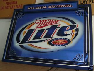 Miller Lite Hurricane Logo Huge Bar Mirror Plaque New