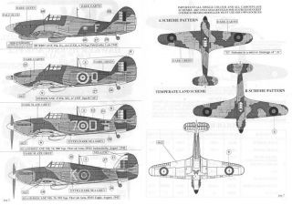 Sky Models Decals 1 48 Hawker Hurricane Fighter 1