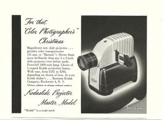 1948 Print Ad Kodak Kodaslide Projector Master Model Vintage
