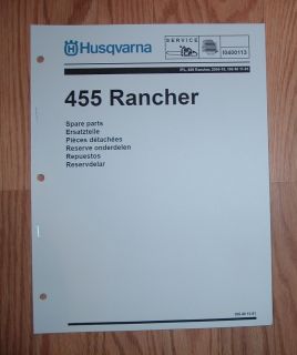 Husqvarna Rancher 455 Chain Saw Illustrated Parts List Manual